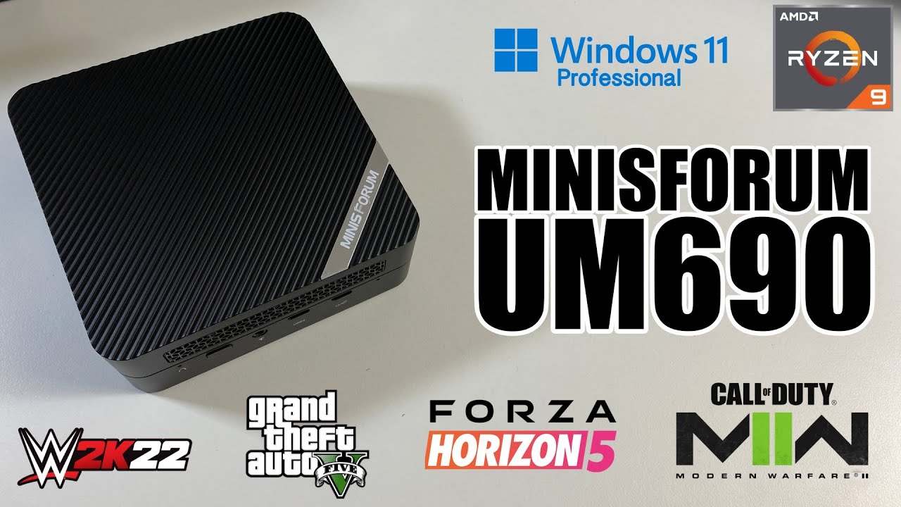 MINIS FORUM UM690S Mini PC 32 Go RAM 1 to SSD, avec AMD Ryzen 9 6900HX &  AMD Radeon 680M, 2 x Ports HDMI, 1x Port USB4, 1 x USB Type-C, 4
