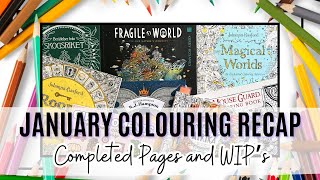 JANUARY 2025 Colouring Recap: Completed Pages