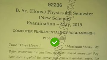 2019 Mdu BSc Physics Hons 4th Sem Computer Fundamentals & Programming Question Paper