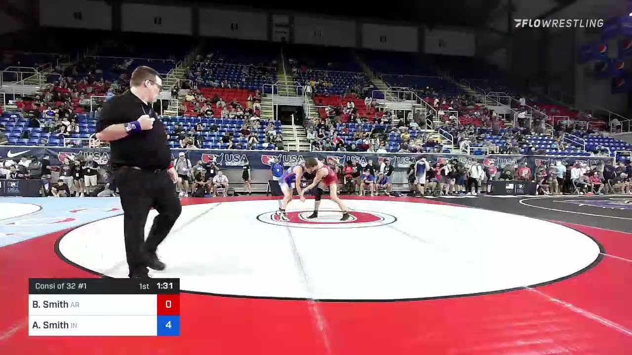 145 Lbs Consi Of 32 #1 - Benjamin Smith, Arkansas Vs Alexander Smith, Indiana B62d