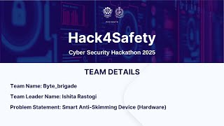 Hack4Safety : Cyber Security Hackathon
