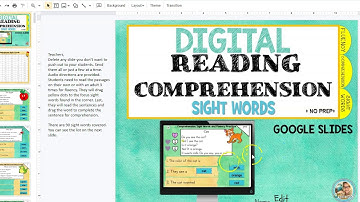 Reading Comprehension Sight Words with FLUENCY Google Slides