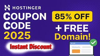 Hostinger Coupon Code 2025 Latest | Free Domain | Hostinger promo code