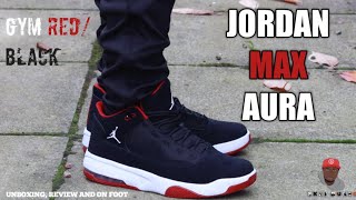 JORDAN MAX AURA BLACK/GYM RED(UNBOXING 