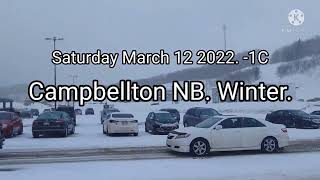 A March Drive to Campbellton NB. Light Snow Fall.