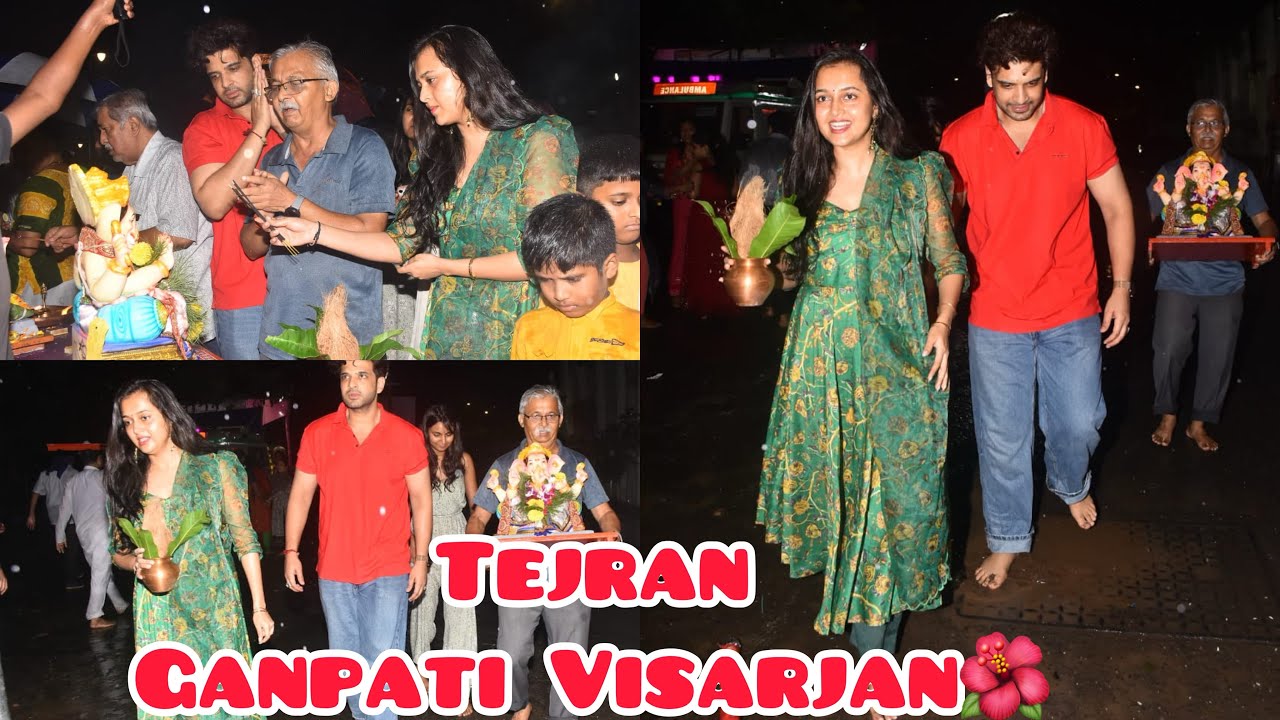Karan Kundra Did This Gesture For Tejasswi Prakash’s Father at Ganpati Visarjan 🌺