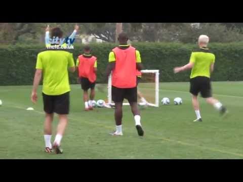 SKILLS Joe Hart outfield goal in training game -- Inside Training at Manchester City FC