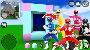 How to Make PORTAL to POWER RANGERS in MINI BLOCK CRAFT 3D