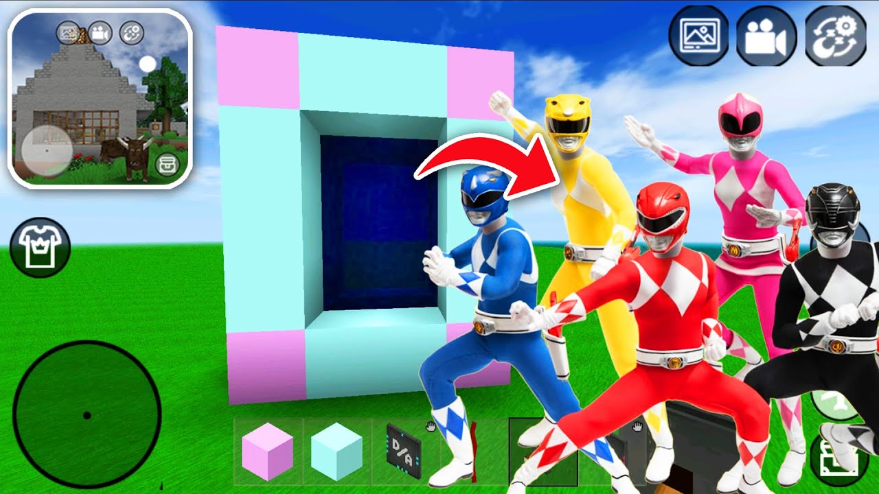 How to Make PORTAL to POWER RANGERS in MINI BLOCK CRAFT 3D
