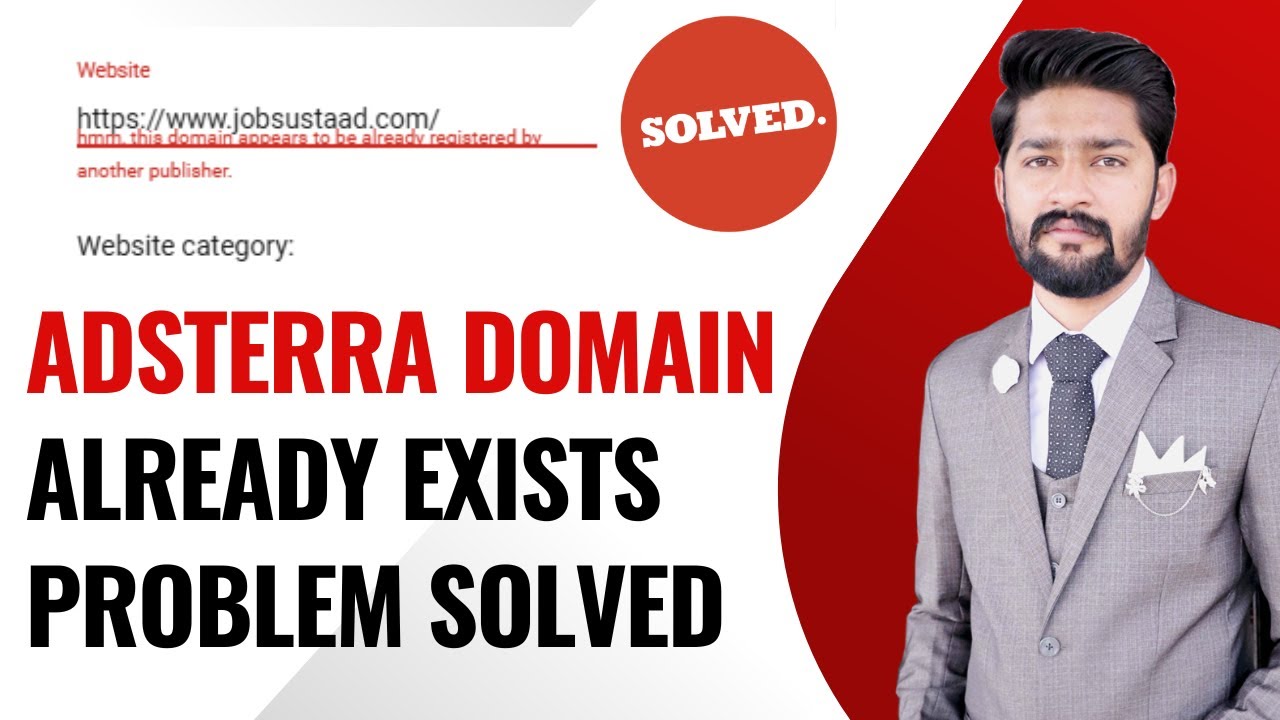 adsterra domain already exists problem solve - adsterra website not add ...
