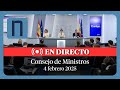 🔴 DIRECTO | Rueda de prensa posterior al Consejo de Ministros y Ministras (4 de febrero 2025)