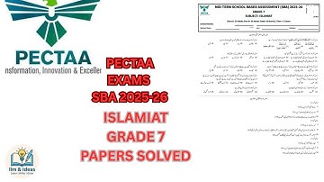 GRADE 7 ISLAMIAT PAPER PECTAA SBA MID TERM 2025-26