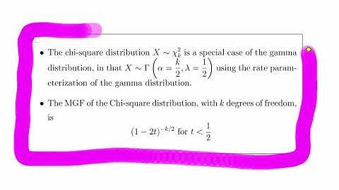 Gamma Distributions  - Relationship with the  Chi Square Distribution (Worked Example)