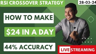 Day 64. How To Make $50 With 30% Accuracy In XAUUSD. RSI Crossover Strategy. Live Forex Trading