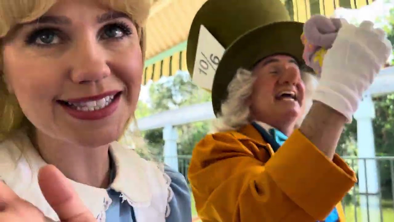 Disneyland Aug 14, 2023 pt 1 Having a Tea party with Alice and Storyteller Hatter☕️ 🫖☕️