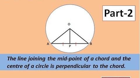 Theorem - The line joining the mid-point of a chord & center of a circle is perpendicular to chord.