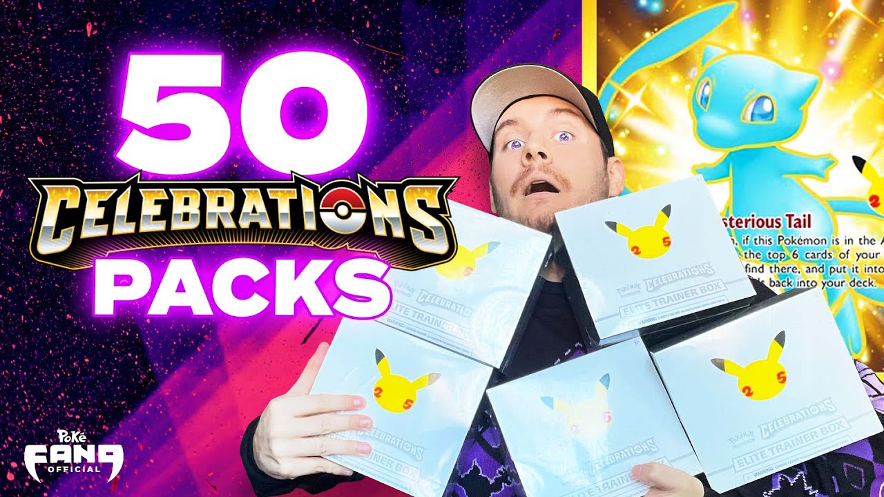 50 Celebrations Packs!!! Opening  Pokemon Celebrations Chase | Gold Mew, Charizard, Dark Umbreon