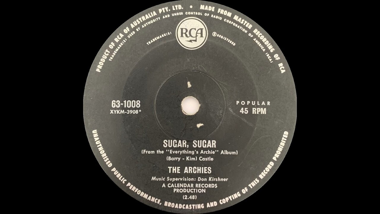 1969: The Archies - Sugar, Sugar - mono 45 - YouTube