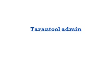Tarantool web admin