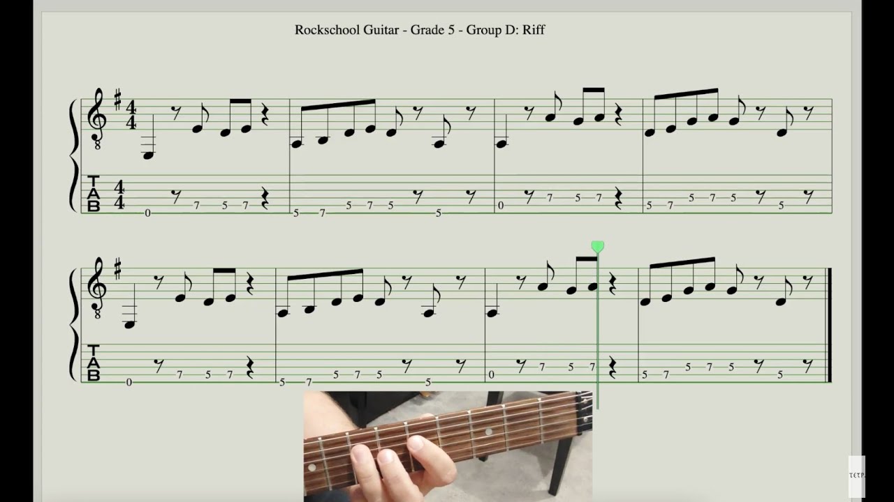 Rockschool (RSL) Grade 5 Electric Guitar Technical Exercises - Group D: Riff