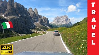 Driving in Italy 6: Gardena Pass & Sella Pass (Corvara  Canazei) 4K 60fps