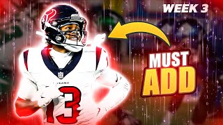 5 MUST ADD Wide Receivers! | Week 3 Fantasy Football Waiver Wire