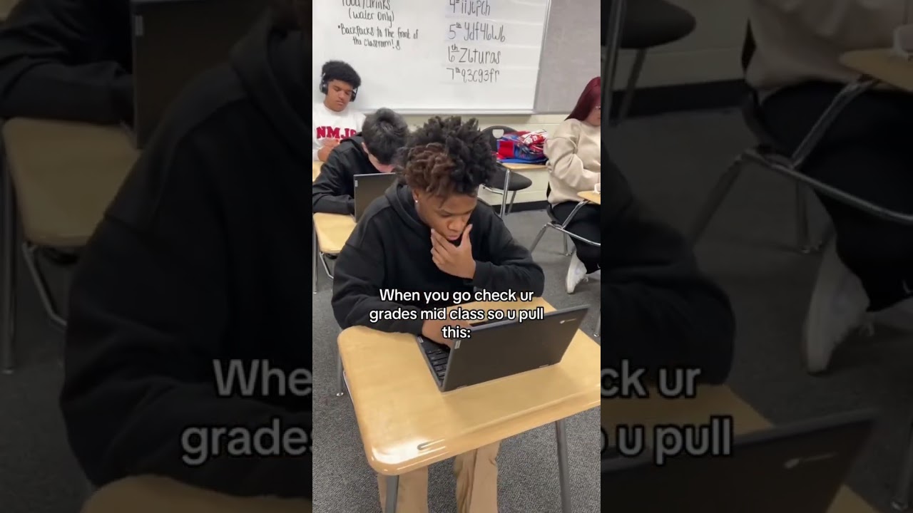 POV: WHEN You check your grades in class 📉😳… now you gotta act like everything is fine 😭👍