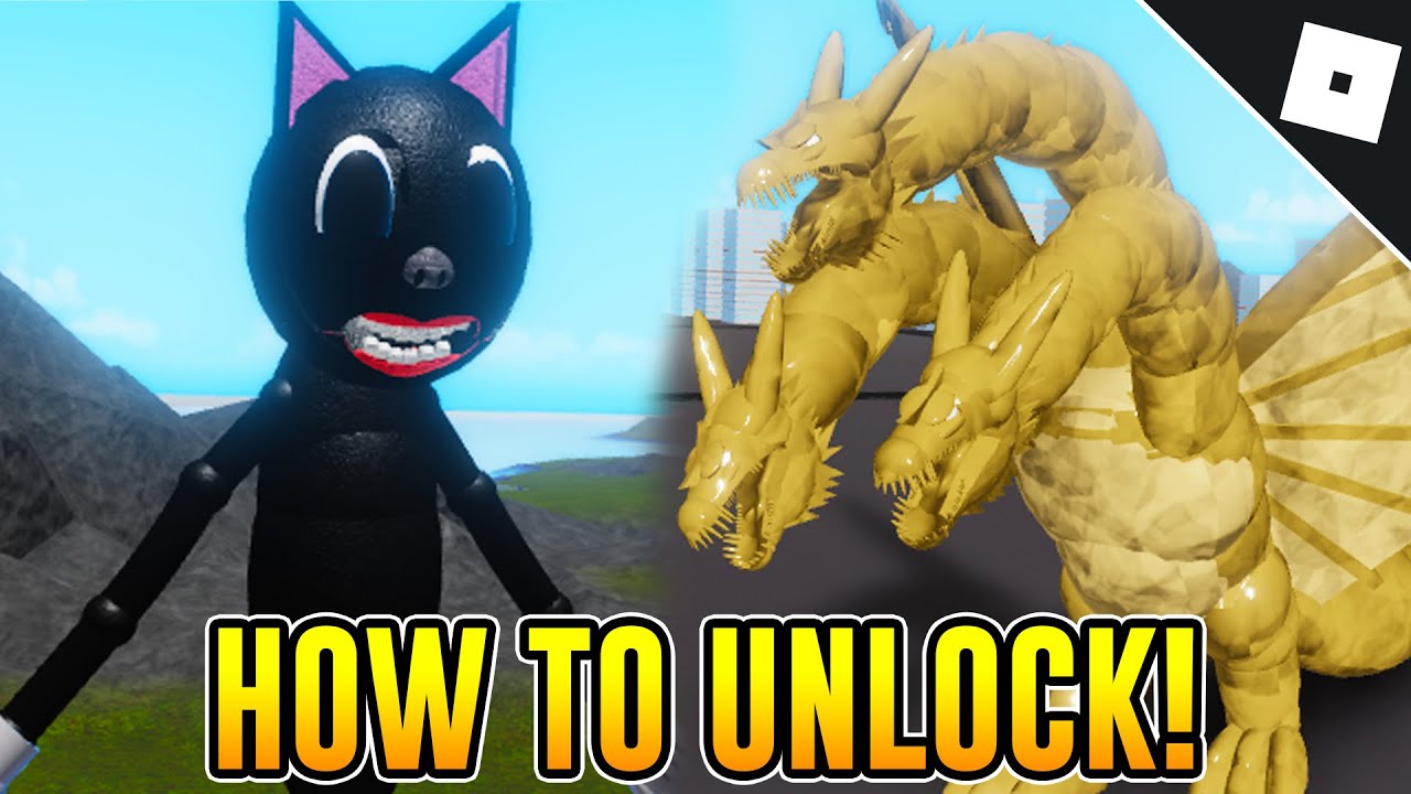 How To Get The Cartoon Cat And Shin Ghidorah Badges Morphs In Kaiju World Roblox Youtube - roblox kaiju world all badges