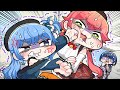手描き みこめっと喧嘩ドッキリで壊れてしまう青くゆ こまいぬ 切り抜き ホロライブ 
