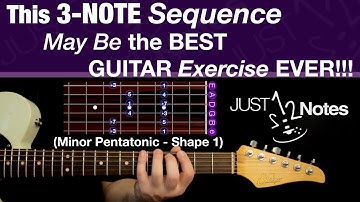 Minor Pentatonic 3 Note Sequence Exercise For Guitar