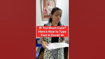 😱 Too Much Data? Here’s How to Type Fast in Excel!⌨️ #excelwalesir