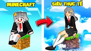 SAMMY BIẾN THÀNH NGƯỜI THẬT SINH TỒN 1 BLOCK SIÊU THỰC TẾ TRONG MINECRAFT