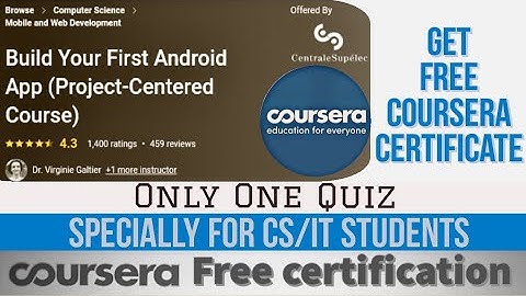 Build Your First Android App |Coursera Quiz Answers | Free Coursera Courses| Project Centered Course