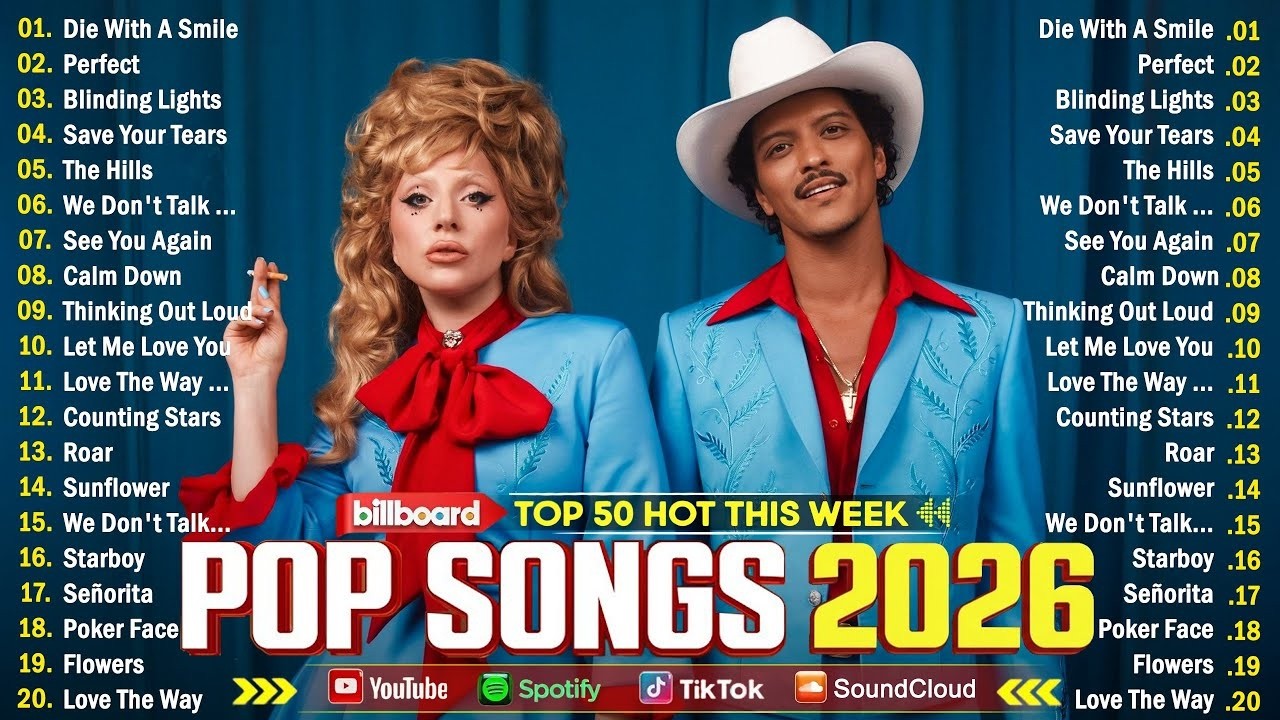 Pop Music 2026 💥 Top 50 Billboard – Taylor Swift, Dua Lipa, The Weeknd, Zayn, Selena Gomez, Adele