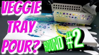 Round Acrylic Pouring With The Veggie Tray Acrylic Pouring Technique