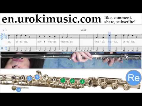 How to Play Flute Twinkle Twinkle - Little Star Tabs Part#2 um-b-fn352