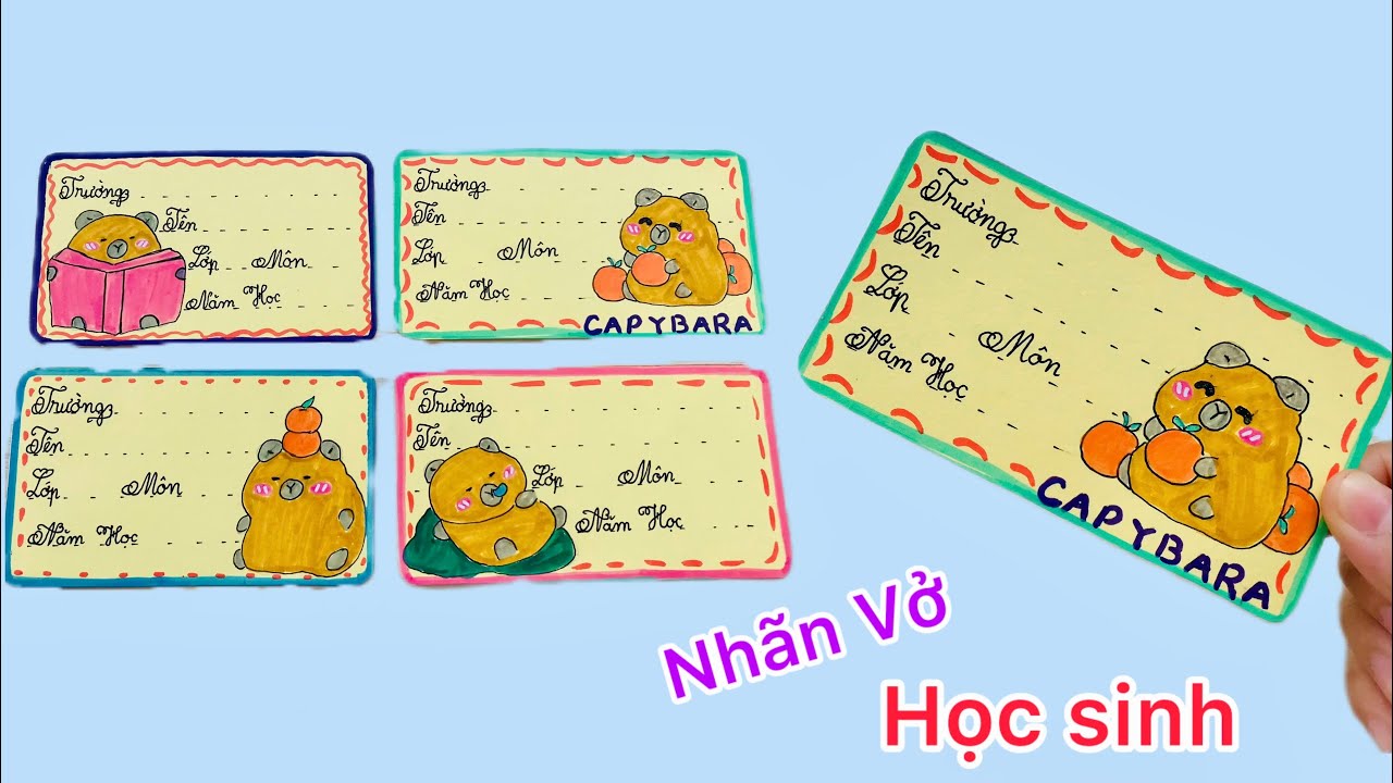 Cách Làm Nhãn Vở Capybara Bằng Giấy A4 | Sáng Tạo Thủ Công - YouTube