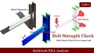 Bolt Strength check FEA simulation Bolt Pass or Fail using solidwork simulation