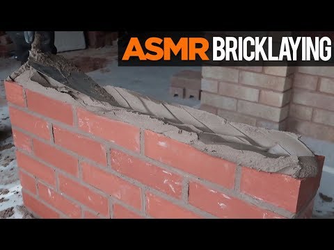 ASMR Brick Wall Panel Scraping and Tapping Bricklaying