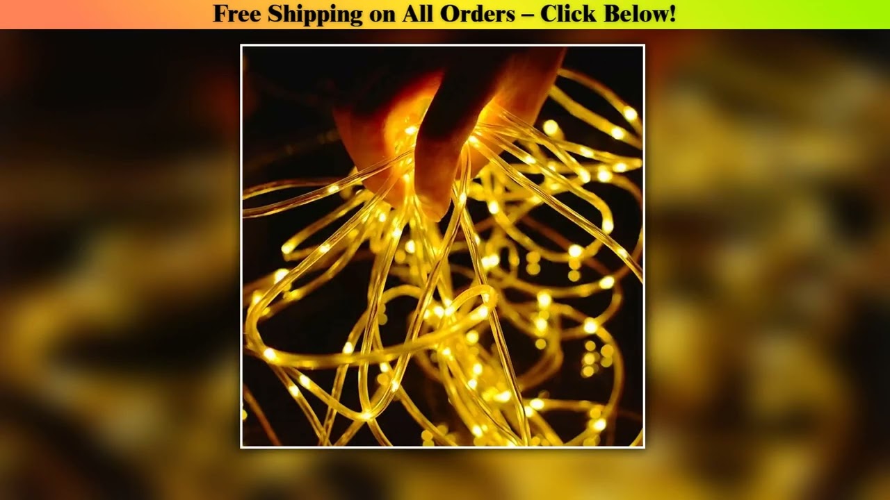 Outdoor Solar Tube Rope Led Light Garden Christmas Decoration Fairy String Light 32m/22M/12M/7M