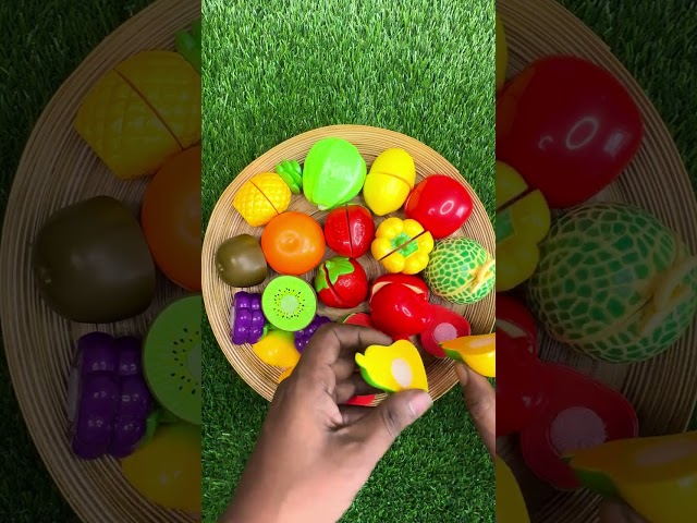 食材 野菜切り＆フルーツ切り 🍎🍇🍊🍑🍎🍕| 木製 ASMR 2