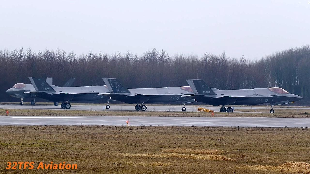 [4K] Leeuwarden AB: F-35's Low Cloudbase Launches