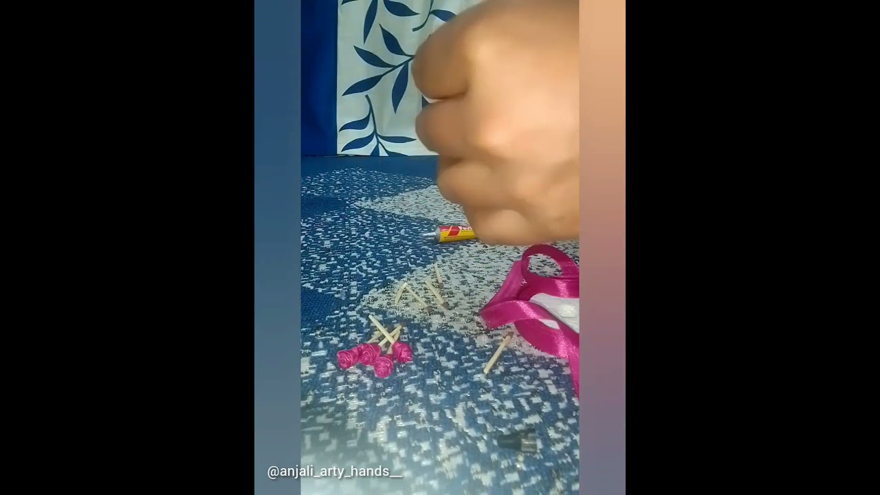 Mini Bouquet Making with Ribbon 🎀 | Easy DIY Craft