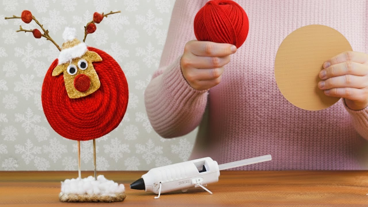 This Reindeer Is Just Yarn and Cardboard | Christmas doll | Reindeer crafts