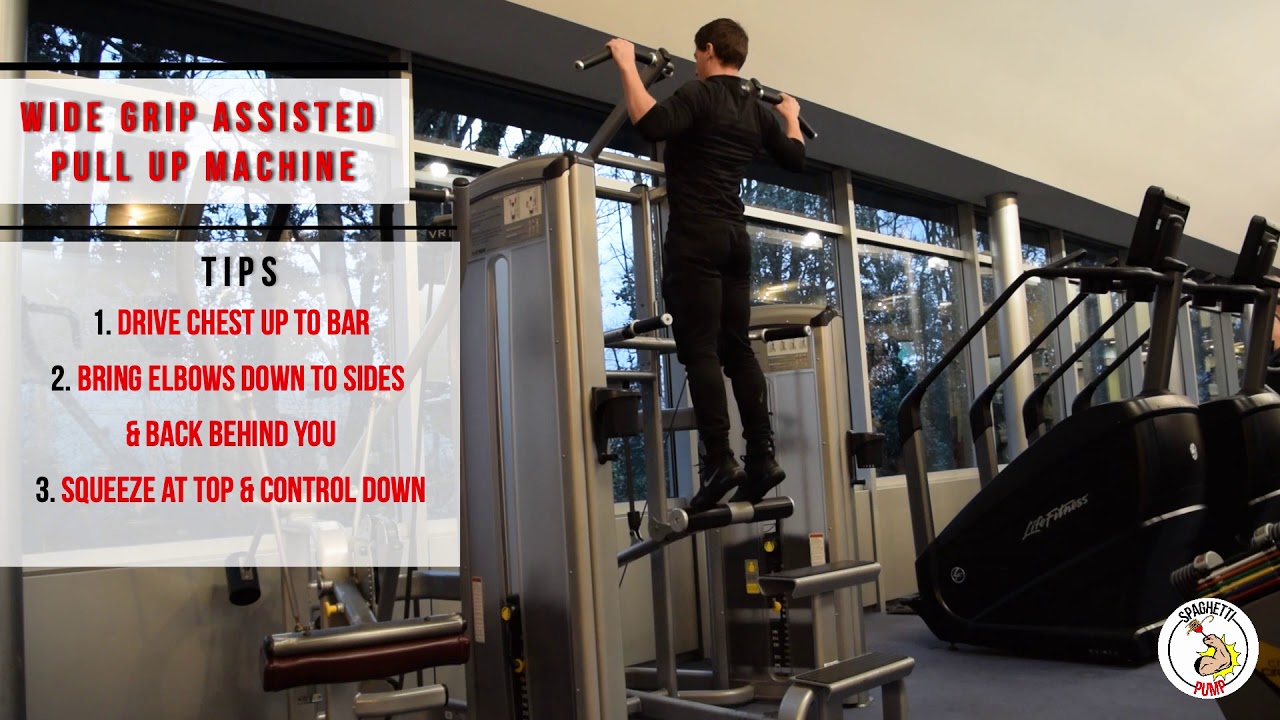assisted wide grip pull up machine