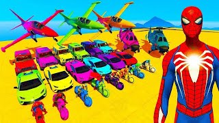 GTA V FNAF and POPPY PLAYTIME CHAPTER 3 in the Epic New Stunt Race For MCQUEEN CARS by Trevor