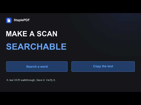 Make a Scanned PDF Searchable (OCR) and Copy Its Text | StaplePDF