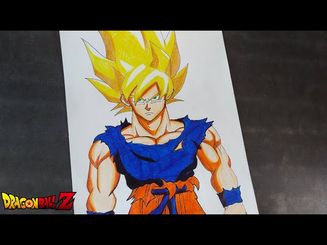 Son Goku from Dragonball Z, Speed Drawing, Time Lapse, Art by Clark