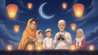 Quiet Rooftop Moments on a Ramadan Night 🌙 | Cozy Anime ASMR (No Dialogue) screenshot 5
