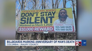 Billboards marking 5-year anniversary of man's death in Columbia